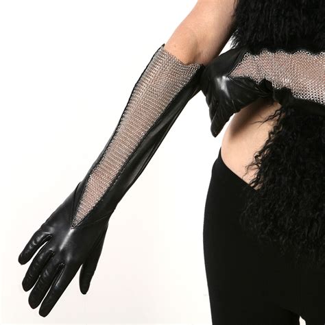 gucci leather dress urstadt swan leather gloves|Urstadt Swan Chain Embellished Leather Gloves .